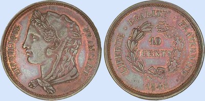Concours 10 Centimes essai par GAYRARD, 2me type